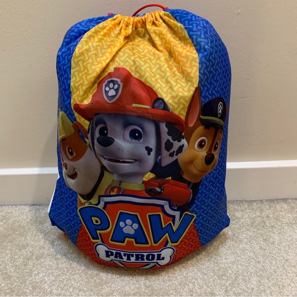 Paw Patrol Kids Sleeping Bag Drawstring Pouch Zipper 29" x 52" Marshall Chase
